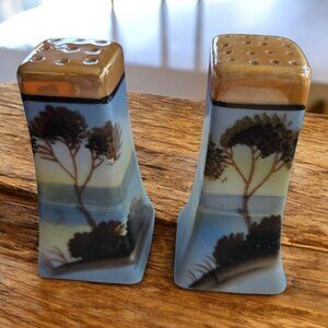 Japanese Lusterware Salt and Pepper Shakers - Trees